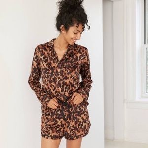 Tortoise print long sleeve pj set